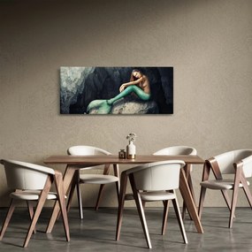 Obraz - Morská panna na skale (120x50 cm)