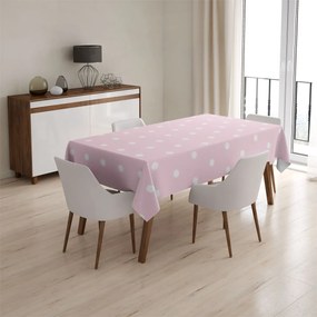 Sablio Obrus Biele bodky na ružovej - 90x90 cm