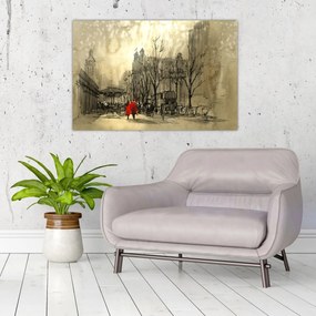Obraz - Skica mestečka (90x60 cm)