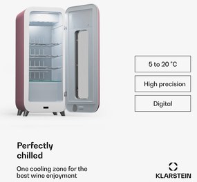 Klarstein Shirley 15 Uno, chladnička na víno, 15 fliaš, 5 - 20 °C, dotykové ovládanie, retro