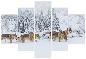 Obraz - Vlci v horách (150x105 cm)
