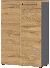 Antracitovosivá prírodná skrinka v dekore duba 80x120 cm Agenda - Germania