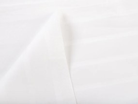 Biante Veľký damaškový okrúhly obrus DM-002 Biely - pásiky 6 a 24 mm Ø 260 cm