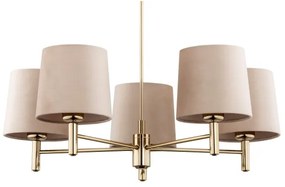 Argon 2105 - Luster na tyči PONTE 5xE27/15W/230V mosadz/béžová