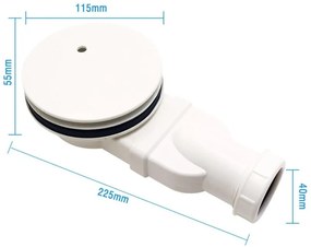 Erga Hyper, SMC sprchová vanička 130x90x2,6 cm + sifón, čierna matná, ERG-V06-SMC-9013S-BK