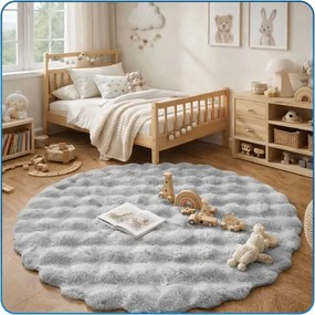 Koberec Rabbit Bubble strieborný kruh