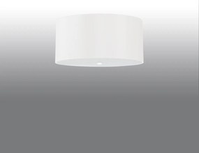 Stropné svietidlo Otto, 1x biele textilné tienidlo, (biele sklo), (fi 50 cm)