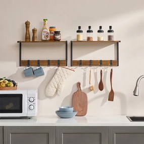 Autronic BONTEC Set 2 nástenných poličiek, mdf, hnedá, ABP-E1083 OLW Farba: Béžová