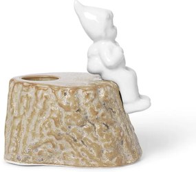 Vianočný svietnik z porcelánu a kameniny Kähler Design, dĺžka 9 cm