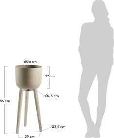 Béžový kvetináč La Forma Stahl, výška 86 cm