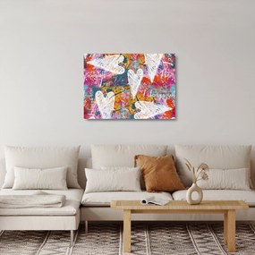 Sklenený obraz - Srdce na abstraktnom pozadí (70x50 cm)
