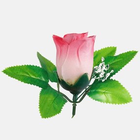 Schetelig Ruža hlava puk s lístkami a gypsomilkou, 7 cm, Biela