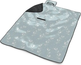 Sablio Plážová deka Biele lístky: 200x140 cm