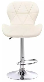 LuxuryForm DESIGN Barová stolička LIVIO VELUR na striebornom tanieri - krémová