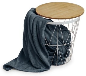 Tmavosivá mikroplyšová deka CALMI 150x200 cm