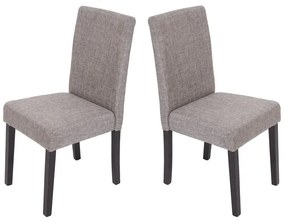 Jedálenská stolička Litta sivá látka (SET 2 ks) - Tmavo hnedá