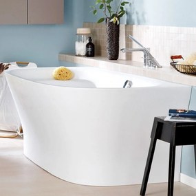 DURAVIT Cape Cod voľne stojaca vaňa z materiálu DuraSolid, ku stene, odtok v strede (vytvarovaný sklon na jednej strane), 1900 x 900 x 645 mm, biela, 700364000000000