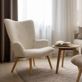 Kreslo MOSS TEDDY BOUCLE biele 828534