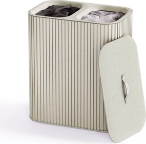 Béžový bambusový kôš na bielizeň 2x45 l Tota Luxe – Joseph Joseph