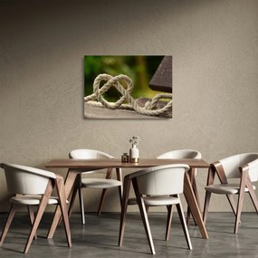 Sklenený obraz srdce z lana (70x50 cm)