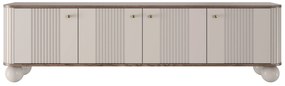 TV stolík Vespera 4D 187 cm - kašmírová / orech / zlatá / kašmírové nohy