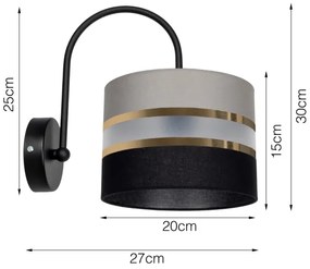 Nástenné svietidlo CORAL 1xE27/60W/230V čierna/šedá