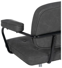 Antracitová kancelárska stolička z imitácie kože – Ixia