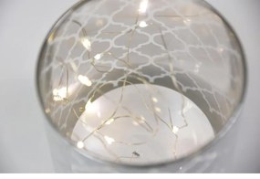 Sada dekoratívnych svietidiel, biele sklo micro LED
