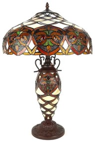 Stolná Tiffany lampa so svietiacou nohou Paterna - Ø 41*58 cm E27/max 2*60W