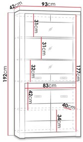 Vitrína Nadenas N3 (jaseň tmavý). Vlastná spoľahlivá doprava až k Vám domov. 1122699