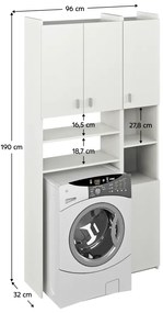 Skrinka nad práčku MIRALI, biela