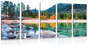 5-dielny obraz jazero v nádhernej prírode