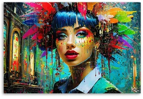 Gario Obraz na plátne Abstraktná farebná žena Rozmery: 120 x 80 cm