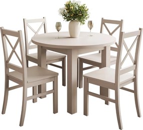 JEDÁLENSKÝ SET LORENA STÔL + 4 STOLIČKY KAŠMÍR 100 / 140 cm