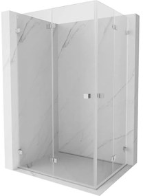 Mexen Lunar-F Duo, skladací sprchový kút 100 x 80 cm, 8mm číre sklo, chrómový profil, 836-100L-080P-01-00