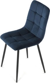 Jedálenská stolička zamatová, modrá CT-281 BLUE4