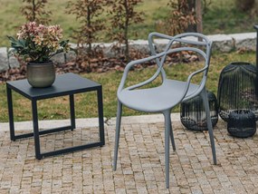 Sada 4 ks plastových stoličiek KATO svetlo sivých