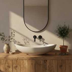 Rea Leona, kamenné umývadlo na dosku 465x370x125 mm, béžová-imitácia kameňa, REA-U3609