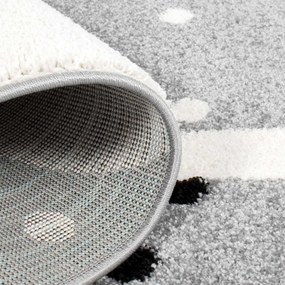 Detský sivý koberec na hranie zajačik Šírka: 80 cm | Dĺžka: 150 cm