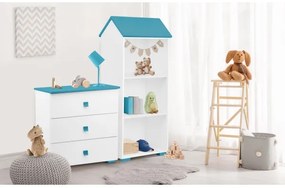 Komoda PABIS 87x83 cm biela/modrá