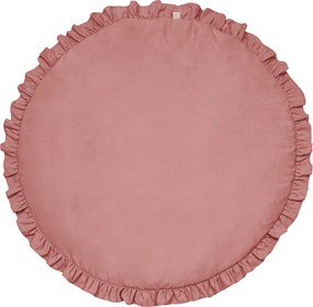 Detská podložka s volánom sýto ružová