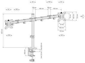 CONNECT IT CMF-3203-BK - Univerzálny držiak na 2 monitory 13-32” čierna