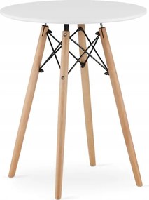 Jedálenský stôl TODI biely / hnedý s dvomi stoličkami WAT biele / hnedé