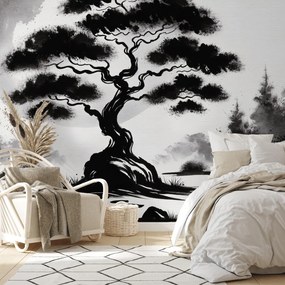 Fototapeta - Čiernobiela bonsai (147x102 cm)