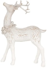 Biela dekorácia figúrka stojaca jeleň - 13*5*19 cm