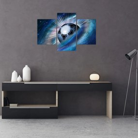 Obraz - Futbalová lopta vo vesmíre (90x60 cm)
