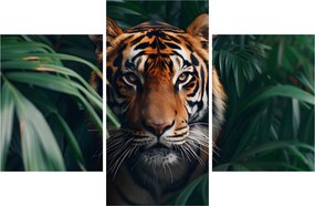 Obraz - Portrét tigra v džungli (90x60 cm)