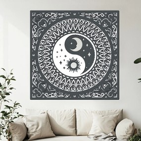 dřevo života Drevená 5 vrstvová mandala YING YANG Rozměry (cm): 95, Barevná kombinace: javor-wenge-ořech