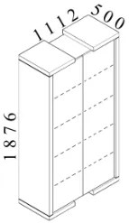 Vysoká skriňa Lineart 111,2 x 50 x 187,6 cm