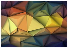 Sklenený obraz - Polygonálna 3D abstrakcia (70x50 cm)